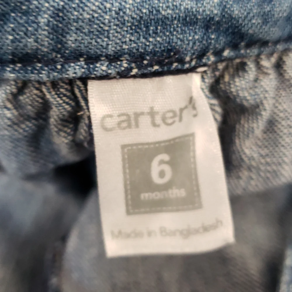 Carter's Blue Jean Overall Dress, Size 6 Months